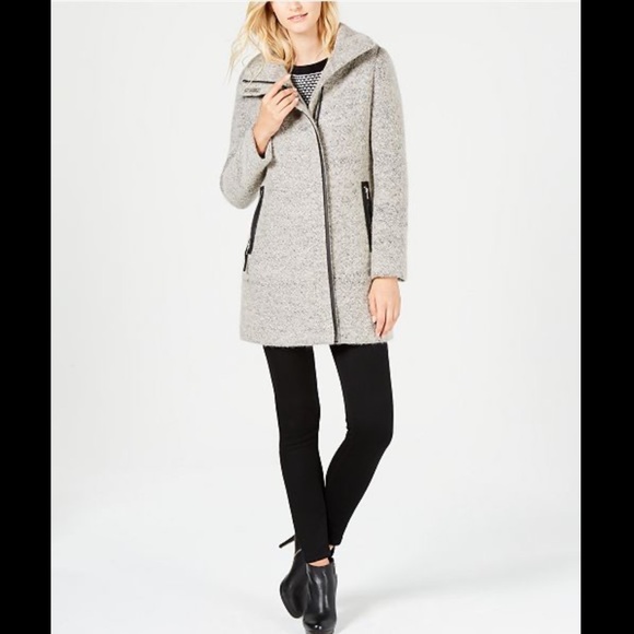 Calvin Klein Faux Leather Trim Boucle 